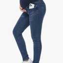 PACBREEZE Women's Maternity Jeans Over Belly Skinny Stretchy Denim Pants Comfy Slim Pregnancy Pants,Medium