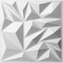 Art3d 33-Pack 3D Wall Panels for Interior Wall Decor, Modern Diamond Textured Accent Wall Paneling for Gaming Living Room TV Wall Background, 30x30 cm White, A10342