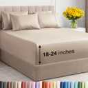 Extra Deep Queen Sheet Set - 6 Piece Breathable and Cooling Sheets - Hotel Luxury Bedding for Women, Men, Kids & Teens - Easy & Secure Fit - Soft, Wrinkle Free and Comfy - Extra Deep Pockets - Wheat