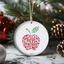 Best Teacher Ornament 2025  Heartfelt Christmas & End-of-Year Gift from Students | Apple-Shaped Keepsake for Educators | Teacher Appreciation Classroom Decor (V3)