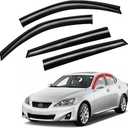 Window Visors Rain Guards for Car Windows with Fit for 2006-2012 Lexus IS250 IS350, Front and Rear Sun/Rain Guards, Smoke Window Deflectors