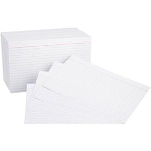 Amazon Basics Ruled Lined Index Note Cards, 500 Count, 5 Pack of 100, White, 5 in x 8 in