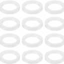 uxcell 12 Pcs Solid Silicone Flat Washer DN32 1-13/16" OD x 1-3/8" ID x 1/4" Thickness Large Washers O Ring Sealing Gaskets, Industrial Flat Silicone Spacer, White