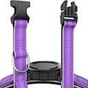 Waterproof AirTag Dog Collar - Reflective Comfortable Dog Collars with Air Tag Holder - GPS Dog Tracker Collar with Quick Easy Install - for Large Medium Small Dogs(Purple, XL)