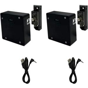 RFID Lock Electronic Cabinet Lock, Hidden DIY Lock with USB Cable for Wooden Cabinet Drawer Locker Cupboard (2 Pack) (Black)