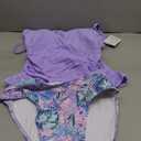 Eomenie Women's Swimsuit Tankini Tummy Control Bathing Suits Two Piece Full Coverage Slim Swim Suits with High Waisted Bottom, Medium, Purple 