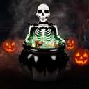 45 Inch Halloween Large Cauldron Decor Skeleton Drink Cooler Witches Inflatable Cauldron Large Outside Decor Ice Bucket for Drinks Halloween Party Inflatable Decoration for Indoor Outdoor