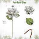 Briful Silver Poinsettia Christmas Flowers Stem – 28.3'' Long Stem Artificial Poinsettia Pick with Onion-Skin Fabric Petals, Large Faux Holiday Flower for Xmas Tree Decor, Centerpieces, Set of 3