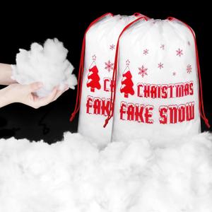 Aodaer Christmas Fake Snow Decor 1500g Artificial Snow Decorations Fluffy Soft Cotton Fake Snow Indoor Fiber Snow for Christmas Tree Holiday Table and Winter Mantle Village Display Outside