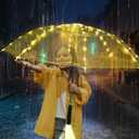 LED transparent luminous umbrella with flashlight creates dreamy atmosphere for you,light up umbrella is suitable for birthday, wedding and Christmas party (Warm light), 41 inches