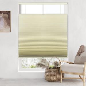 LazBlinds Top Down Bottom Up (TDBU) Cordless Cellular Shades, Blackout Light Blocking Honeycomb Shades, Thermal Insulation, Noise Reduction Blinds for Windows, 48" W x 64" H, Cream