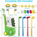 Toddler Golf Set, Kids Golf Set for Ages 1 2 3 4 5 Years Old Boys Girls with 4 Plastic Golf Clubs 10 Balls, Indoor Outdoor Baby Toddler Golf Clubs Set Toy with Cart Sport Toy Birthday Gifts Green