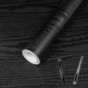 Abyssaly Black Wood Grain Contact Paper Peel and Stick Wallpaper Wooden Look Self-Adhesive Thicken Wallpaper Vinyl Wrap for Kitchen Countertops Shelf with Scraper, Paper Cutter 23.6" x 236"