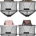 4 Pieces Mosquito Net Hat Mesh Sun Bug Face Hat Cover with Zipper Foldable Fly Protection Net Mesh for Fishing Hiking Gardening, 4 Colors