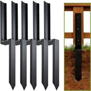 5PCS Fence Post Repair Kit, Heavy Duty Fence Posts Repair Stakes for Fix Wooden Broken Posts, Repair Tilted
