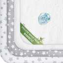 Pack and Play Sheets & Waterproof Terry Pack N Play Mattress Protector Pad Cover 4 Pack, Viscose Terry Pack N Play Sheets Set, Grey & White (39" X 27")