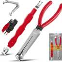 2Pcs Electrical Disconnect Pliers, Electrical Connector Pliers, Electrical Plug Removal Tool Electrical Connector Removal Tool, Automotive Electrical Terminal Connector Separator Removal Tool for Car (Red)