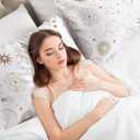 EXQ Home Silky Satin Pillowcase for Hair and Skin,Printed Pillow Cases Standard Size Set of 2 Pink Satin Pillow Case 2 Pack with Envelope Closure White Moon20"x26"