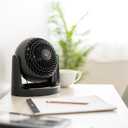 IRIS USA Desk Fan, Air Circulator, 3 Speeds, 52ft Max Air Distance, 360 Adjustable Tilt, 30 db Quiet Motor, Fan for Bedroom, Office, Dorm, Medium, Black, Small Standard