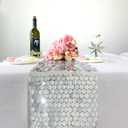 JYFLZQ Silver Sequin Table Runner 12x108 Inch 6 Packs Glitter Payette Metallic Table Runners for Birthday Weddings Christmas Party Event