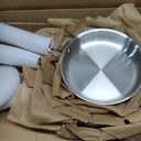 CAROTE 8"+10" +12" Stainless Steel Frying Pan Set, Non-Toxic PTFE & PFOA Free Fry Pan & Omelet Pan, Oven Safe, Compatible with Induction, Ceramic, Gas Cooktops, Silver