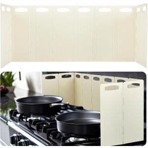 Geelin 10 Sided Oil Splatter Guard 5.7''x15.7'' Protection Splatter Shield for Stove for Kitchen Frying, Heat Resistant, Easy Clean, Adjustable Panels for Ultimate Protection