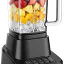 OLIXIS Professional Blender for Smoothies, Full-Size Kitchen Blender with 850 Peak Watts & 54oz Large Glass Pitcher, 4 Speeds with Pulse for Ice Crushing Frozen Fruits, Dishwasher Safe, Black