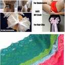 5 Yards Floral Lace Ribbon Stretch Tulle Lace Trim Elastic Webbing Fabric for DIY Jewelry Making Craft Clothes Accessories Gift Wrapping Wedding Party Decoration (Orange)