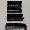 4 Pack Magnetic Spice Rack Organizer for Refrigerator and Oven, Black Fridge Organizers and Storage for Kitchen