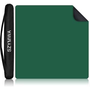 34.5"x34.5" Large Rubber Mahjong Mat Anti Slip and Noise Reduction Play Mat for Mahjong, Board Games, Dominoes, Tile Games Tabletop Cover Poker Mat with Carrying Bag(Green)