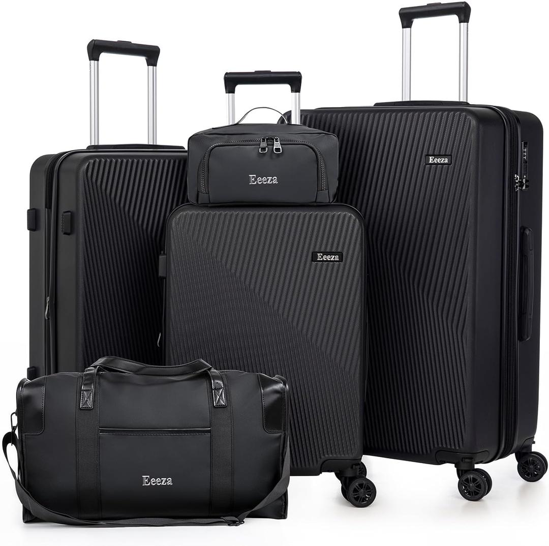Expandable Luggage Sets 5 Piece,Suitcases with Detachable Wheels,ABS Hard Case Luggage with TSA Lock Spinner Wheels,Carry On Luggage Set