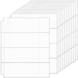 Chengu 60 Pcs 4 Pocket Currency Sleeves for 3 Ring Money Binder Clear Currency Album Dollar Bill Sleeves Holders Collection Binder Plastic Sheet Protectors for Collectors Receipt Record Card Banknote