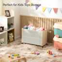 Toy Box, Toy Storage Organizer, Toy Box for Boys Girls, Kids Toy Storage Chest, Patented Design (Normal Size, Natural Beige)