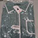 ZESICA Womens Corduroy Shacket Jacket Long Sleeve Button Down Shirt Oversized Blouses Tops with Pockets (Green, L)