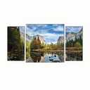 Set Of Three  Canvas Art Lake Wall Art