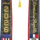 Graduation Stole 72", American Graduation Sash, Flag Stole for International Students