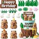 Knana 25Pcs Capy Cake Toppers Capy Figurine Birthday Cake Decorations with Duck Cake Topper for Capy Baby Shower Birthday Party Supplies