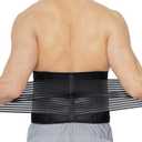 NeoTech Care Neoprene Back Brace for Men or Women - Adjustable & Breathable Lumbar Support Belt for Lower Back Pain (Black, Size XXXXL)