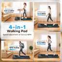Walking Pad Treadmill, 6.2MPH Under Desk Walking Pad with 10% Incline, Treadmills for Home with Double Frame, 2.75HP Brushless Drive, 12 HIIT Programs, Remote Control, 350LBS Capacity