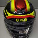 LEM Motorcycle Helmets Full Face, Helmets for Men DOT Certified, PINLOCK & DVS Dual Vision, Motorcycle Street Bike Helmet for Adults Fiberglass Shell Bluetooth Ready for Cruiser(Yellow/Red, Size M)
