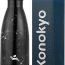 Insulated Water Bottles,12 oz Double Wall Stainless Steel Vacumm Metal Flask for Sports Travel,Marble Midnight (12 Ounces)