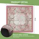 Vintage Chinoiserie Cherry Blossom Mahjong Mat 31.5 x 31.5 in, Pink Cottagecore Botanical Floral Bird Anti Slip