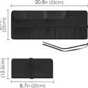Makeup Brush Holder Organizer with Silicone Cleaning Bowl - 26 Slots Professional Rolling Travel Case, Waterproof Nylon Cosmetic Pouch & Portable Roll Up Bag for Artist (Black)