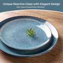 AmorArc Ceramic Dinnerware Sets for 8, 24 Pieces Handpainted Plates and Bowls Set, Scratch Resistant Stoneware Dishes Set, Dishwasher & Microwave Safe, Ceylon Blue