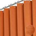 BTTN Orange Shower Curtain - Linen Textured Heavy Duty Waterproof Cloth Shower Curtain Set with 12 Plastic Hooks, Hotel Spa Luxury Simple Decorative Thick Fabric Shower Curtains for Bathroom - 72x72