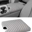 Sinvanho Center Console Armrest Cover for 2015-2025 Ford F150 F250 F350 F450 F550 with 40/20/40 Jump Seat, PU Leather Middle Console Cover Seat Box Lid Protective Cover Cushion Pad, Truck Accessories
