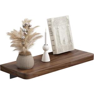 Danpoo 12 inch Solid Walnut Floating Shelf - Versatile Wall Shelf for Kitchen, Bathroom, Office, Displaying Books, Decor, and Plants
