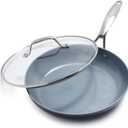 GreenPan Valencia Pro Hard Anodized Healthy Ceramic Nonstick 10" Frying Pan Skillet with Lid, PFAS-Free Cookware, Stainless Steel Handle, Induction Suitable, Dishwasher Safe, Oven Safe, Gray