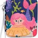 Card Case for Yoto Cards,80-Pockets binder with Zipper,Portable Card Holder Book for Holding Mini Audiobook Cards,Suitable for Boys and Girls(Mermaids)
