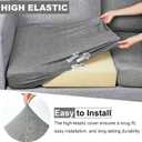 pickyNproud 4Pcs Patio Cushion Covers Stretch Outdoor Couch Cushions Slipcovers Replacement Washable Furniture Protector with Elastic Bottom Sofa Chair Seat Cover, Charcoal Gray